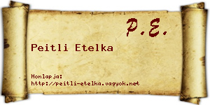 Peitli Etelka névjegykártya